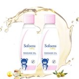 Softsens Baby Calming Massage Oil 200ml each (Pack of 2) | Deep Nourishing & Soothing Daily Massage Oil with Coconut, Olive & Almond Oils & Vitamin E | Dermatologically Tested, Hypoallergenic & Paraben‑Free