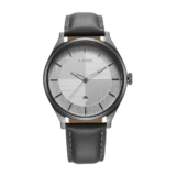 Titan Neo Economy Quartz Analog with Date Silver Dial Grey Leather Strap Watch for Men – NT1802QL01