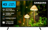 Samsung 108 cm (43 inch) Ultra HD (4K) LED Smart Tizen TV 2025 Edition with 4K Upscaling | HDR 10+ | Voice Assistance Remote Control | PurColor | Slim Look | Samsung Knox Security | 100+ Free Channels | Universal Gestures(UA43UE84AFULXL)