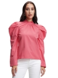 Tokyo Talkies Women’s High Neck Puff Sleeves Top | Tops for Woman | Women Tops | Stylish Top