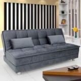 CASASTYLE Gaiety 3 Seater Fabric Sleeper Supersoft Sofa Cum Bed – (Grey)