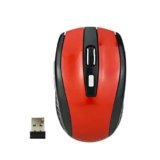 Dezful Wireless Ergonomic USB Mouse (Red) | Ambidextrous Design | 1600 DPI | Compact & Silent | Portable Wireless USB Mouse for Laptop, PC & Gaming
