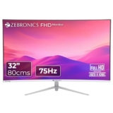 ZEBRONICS AC32FHD LED Curved 75Hz 80Cm (32″) (81.28 Cm) 1920×1080 Pixels FHD Resolution Monitor with HDMI + VGA Dual Input, Built-in Speaker, Max 250 Nits Brightness, White