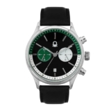United Colors of Benetton Signature Analog Watch for Man with Black Round Dial & Black Leather Strap Band Water Resistant Men’s Wrist Watches – UWUCG2401