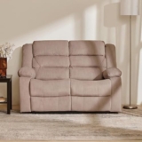 Home Centre 2 Seater Cairo Fabric Recliner| Fabric Recliner| (Beige) |2 Year Warranty