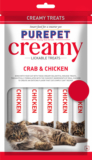 Purepet Creamy Lickable Treat Crab and Chicken Cat Treat(375 g, Pack of 5)