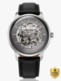 Titan Mechanical Automatic Mechanical Automatic Round Grey Dial Black Leather Strap Analog Watch  – For Men