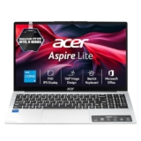 Acer Aspire Lite 12th Gen, Intel Core i5-12450H, Office 2024 + M365 Basic, 12GB RAM/512GB SSD, 39.62cm 15.6″ FHD IPS Display, Win 11 Home, Pure Silver, 1.7KG,AL15-52H, Backlit KB, Thin & Light Laptop