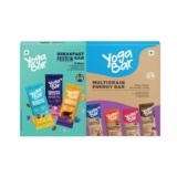 Yogabar Protein Bar Combo, 16 Bars | Multigrain Energy Bar x 10 and Breakfast Protein Bar x 6 | Protein Snack with High Fibre