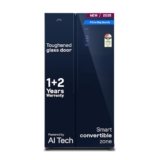 Godrej 600L 3Star | 1+2 Year Additional Warranty | Smart Convertible Zones | Toughened Glass Door | Frost Free Inverter Side By Side Refrigerator (2025 Model, RS EONVELVET 646C RIT SM BL, Storm Blue)