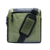 Police Unisex Hedge premium Crossbody Bag | Durable Nylon Sling Bag for Men & Women | Adjustable Strap | Army Green & Black