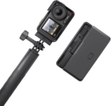 DJI Osmo Action 4 Adventure Combo – 4K/120fps Waterproof Action Camera with a 1/1.3-Inch Sensor, 10-bit & D-Log M Color Performance, Up to 7.5 h with 3 Batteries, Outdoor Camera for Travel, Biking