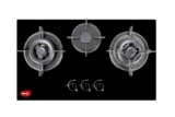 Pigeon Twinspark Hob 3 Burner Multi Spark Integrated Auto Ignition With Forged Burners, Scratch Resistant 6 mm Thick Toughened Glass Top For Easy Cleaning – Black