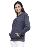 Style Quotient Women Navy Blue Hooded Oversized Sweatshirt
