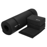 Amazon Basics NBR Yoga & Exercise Mat Kit with Belt, Blocks & Towels | 13 mm Extra Thick Cushioned Support | Non-Slip Textured Surface | Ideal for Fitness & Home Workouts | 180 x 61 cm | Black