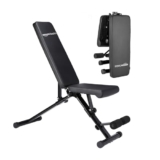 Amazon Basics 15-Level Adjustable & Foldable Gym Bench | Incline, Decline & Flat Bench with Leg Support, High Density Cushioning | for Home & Gym | 350kg Load Capacity | Alloy Steel Frame | Black