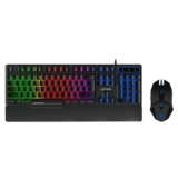 Ant Esports KM500W Wired Gaming Keyboard Mouse Combo, Multimedia Keys,LED Backlit RGB, Ergonomic Wrist Rest,3200 DPI 7 Button Programmable Mouse, USB for PC Laptop Mac, World of Warships Edition_Black