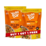 Yogabar Muesli Nuts + Seeds Crunch 700g (Buy 1 Get 1 FREE) with Flax and Chia Seeds, Muesli Nuts Delight Whole Grain, High Protein, High Fibre, No Refined Sugar, Contains Antioxidants, 700g Pack of 2