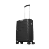 Aristocrat Cabin Polycarbonate (PC) Chroma 55 Cm(Small) 8 Wheels Double Spinner Trolley Bags for Travel Hard Case Luggage, Lightweight Bag, Suitcase with Combination Lock & 3 Years Warranty (Black)