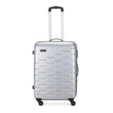 Aristocrat Fencer Medium Size Check-in Hard Luggage (65cm) | Tough ABS Luggage Trolley with 4 Wheels, Full Fabric Convipack and Secured Combination Lock | Silver | Tough and Durable | Unisex