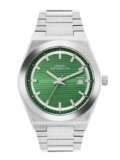 French Connection Textured Green Round Dial | Stainless Steel Strap Watch for Mens FCH22NSM