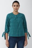 VAN HEUSEN Casual Checkered Women Blue Top