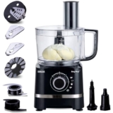 INALSA Food Processor with Atta Kneader 800 Watts|1.4L Processing Bowl 7 Accessories including Dough Maker Electric Chopper,French Fry Cutter,Slicer,Shredder,Meat Mincer Dough Maker Machine,Easy Prep