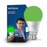 MAGIK Deco Plus 9 W (Green) LED Bulb | B22 Base | Decorative Light for Home, Festive & Party Ambience | Energy-Efficient & Long-Lasting | Pack of 1