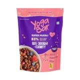 Yogabar Wholegrain Breakfast Muesli – Dark Chocolate + Cranberry,400g| Healthy Breakfast Cereals | Granola | Gluten Free | Antioxidant Rich | Healthy Food for Breakfast | Protein Rich
