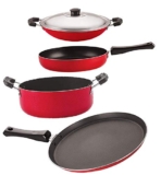 Nirlon Cookware Aluminium Non Stick Gift Cooking Set of 4 Pieces (FT13_FP11_AC_CS24)