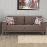 Home Centre Rother Fabric Three-Seater Sofa – 198 cm, Brown