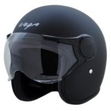 Vega Jet ISI DOT Certified Matt Finish Open Face Helmet for Men and Women with Clear Visor(Dull Black, Size:M)