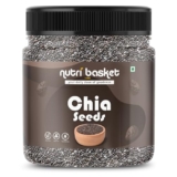 NUTRIBASKET Premium Raw Chia Seeds Jar Pack | Omega 3 and Fibe Seeds Rich in Calcium, Protein & Fibre GWEIGHT-1KG