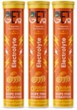 VALUE PACK OF 3 | 0 SUGAR. 0 CAFFEINE. NO BS Electrolyte Drink Mix | 7 Electrolytes + Vitamin C | 60 Servings/15 Litres | No Maltodextrin, No Aspartame | Instant Hydration for Gym, Running, Sports, Heat & Travel | Orange