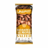 Unifit Roasted & Salted Almonds/Badam | Freshly Roasted, Crispy & Lightly Salted | High Protein Healthy Nut Snack | 40g Convenient On-the-Go Pack | Perfect Healthy Snack for Office, Travel & Anytime Munching