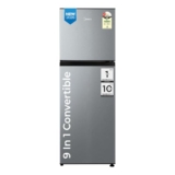 Midea 233L 2 Star Convertible 9-In-1 Inverter Compressor Frost Free Double Door Refrigerator with Multi Air Flow, Smart⁺ Cooling (MDRT359FGI50IN1, Active C Fresh Deodorizer, Crystal Silver, New 2026)