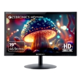 ZEBRONICS Zeb-V19Hd 18.5 Inch (46.99 Cm) Led Monitor with Supporting Hdmi, Vga Input, Hd 1366 X 768 Pixels, 16.7M Colors, Glossy Panel, Slim Design & Wall Mountable, Black
