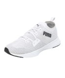 Puma Mens Flyer Runner Engineered Knit White-Cool Mid Gray-Black Running Shoe – 7UK (37999301)
