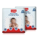 LuvLap Disposable Baby Underpad cum Changing Mats, 20 Count 60×60 CM Waterproof Pads for baby, Breathable Underpads act as 100% Water Proof Bed Protector, Non Slip Backsheet, Hypoallergenic