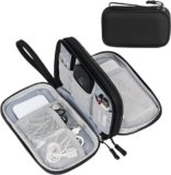 SaleOn 8.3×5 Inch Tech Pouch Organizer with 1 Year Warranty – Portable Storage Organizer for USB Cable, Charger, Earphone, Power Bank, Hard Disk & Digital Gadgets, Travel Mobile Bag for Men