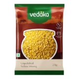 Amazon Brand – Vedaka Unpolished Yellow Moong Dal | 2 Kg | Popular Yellow Moong Dal | Naturally Rich In Protein | Naturally Cholesterol-Free