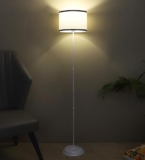 tu casa Metal Floor Lamp (Foldable) – Standing Lamp for Living Room & Bedroom, Elegant Home Decor Item, (Black Stripe Shade)