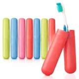 SHITHI Toothbrush Travel Case, Portable Toothbrush Holder with Cover, Hygienic Brush Storage Box, Lightweight & Durable Toothbrush Protector for Travel, Bathroom & Camping (Pack of 8)
