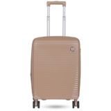 Polo Class 20-Inch Trolley Bag | Expandable Hardshell Luggage | Polypropylene Material | 360-Degree Rotating Wheels, Number Lock & Securitec Zipper – Beige