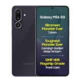 Samsung Galaxy M56 5G Mobile (Black, 8GB RAM, 128GB Storage)| Segment’s Slimmest | Gorilla Glass Victus+| 10 Bit HDR Video| 50MP Camera| AI | Vapour Cooling Chamber| Lag-Free Gaming| Without Charger