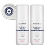 Aqueria 5.5% AHA BHA French Underarm Brightening Roll On | 48H Odour Control | Flora Fragrance with 2% Niacinamide | Multi Actives, Glycolic Acid, Lactic Acid | Prevents Odor, Kills Bacteria | Exfoliates, Reduces Pigmentation & Discoloration for Even-Toned Underarms | Brightens Skin & Exfoliates Underarm | Alcohol & Aluminium Free | Deodorant for Men & Women | Pack of 2 (100ml)