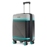 Provogue Linea Hard-Sided PC 55 Cm Suitcase/Cabin Trolley Bag Small| Expandable Space with 8 Wheels Trolley Bags for Travel | Lightweight with TSA Lock | 3 Year Warranty (Galaxy Black)