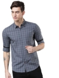 Highlander Men’s Slim Fit Checked Casual Shirt | Timeless & Trendy | A Sleek Pattern for Effortless Style