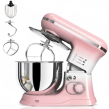 INALSA Stand Mixer 1200W|Pure Copper Motor|5.4 L SS Bowl With Splash Guard|Accessories Included|Dishwasher Safe|Baking,Cake Mixer,Kneading-Kratos(Dual Pink)