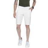 The Indian Garage Co Men Slim Fit Solid Mid-Rise Chino Shorts White